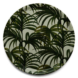 House of Hackney Palmeral Print Round Tray, White/Green